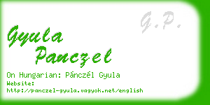 gyula panczel business card