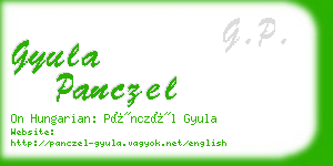 gyula panczel business card